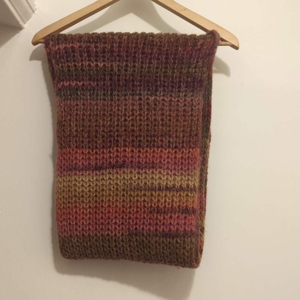 Zadig & Voltaire Long Scarf Pink and Taupe Variegated Knit